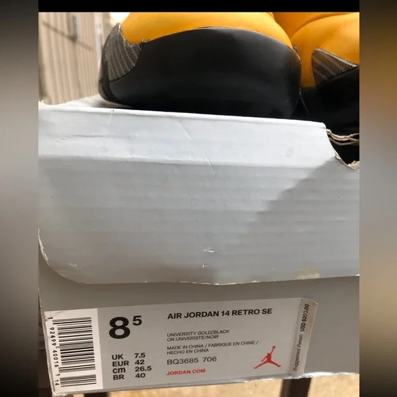 Air Jordan 14 retro SE ‘Yellow Ferrari’ size 8.5 men’s - Picture 5 of 5